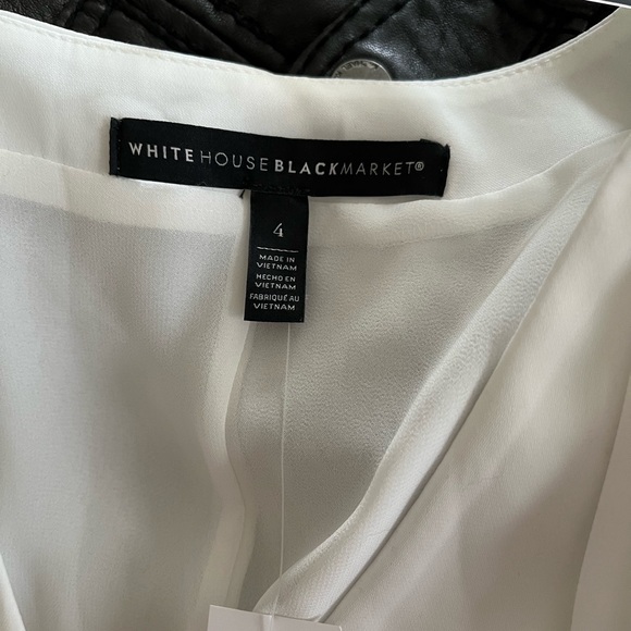 White House Black Market V-Neck Sleeveless White Blouse NWT! - Picture 4 of 11